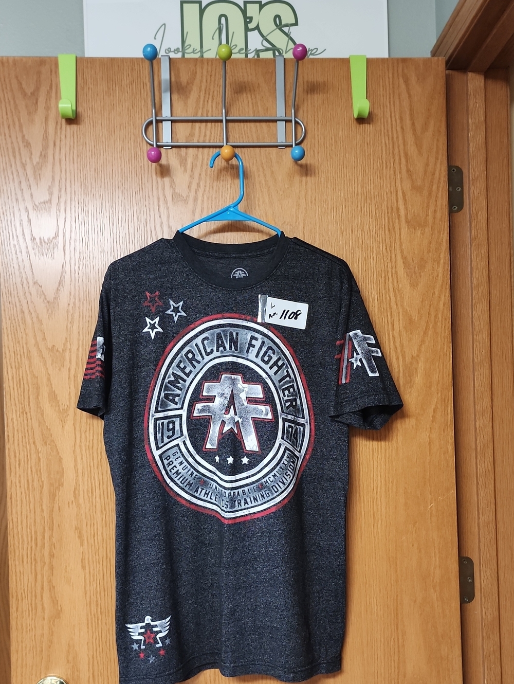 American Fighter Black Graphic Tee mens L number 1108